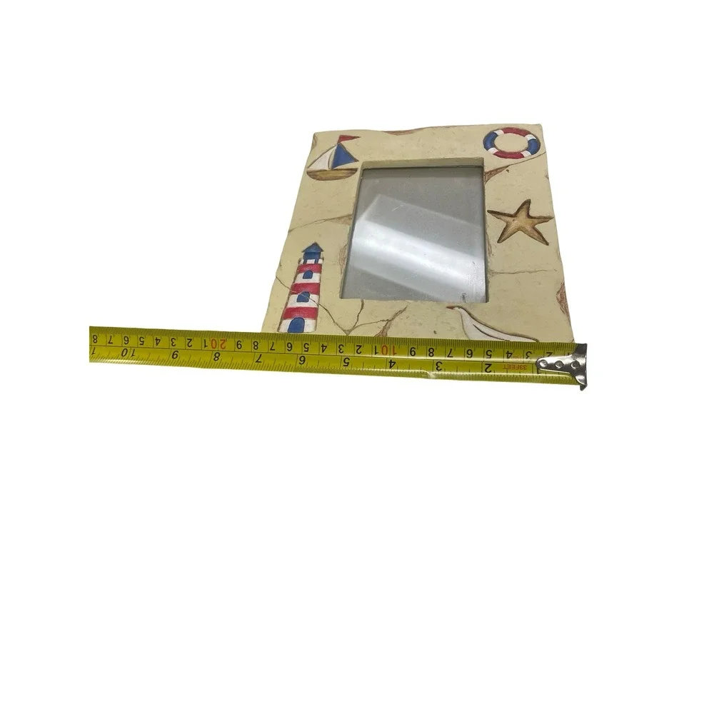 Nautical Beach Picture Frame 4x6 Lighthouse Sailboat‎ Starfish Coastal Decor